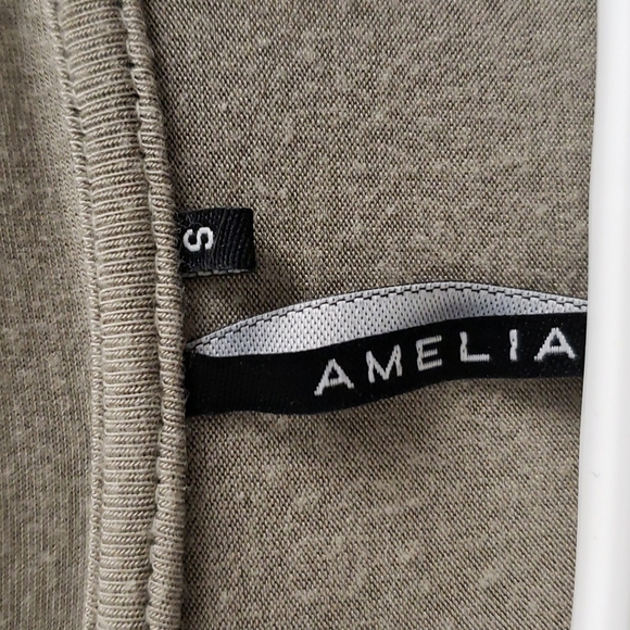 Women's faux wrap dress - fitted grey surplice midi dress - Picture 3 of 8